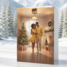 新婚夫婦のクリスマスカード 初結婚記念日