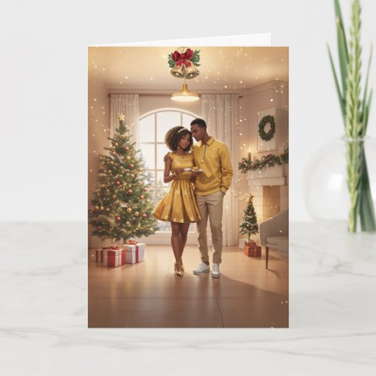 新婚夫婦のクリスマスカード 初結婚記念日 シーズンカード (正面)