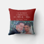 新婚夫婦のクリスマス フォト 記念品 初クリスマス クッション (裏面)