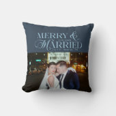 新婚夫婦のクリスマス　結婚写真入りのパッド クッション (正面)