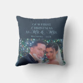 新婚夫婦のクリスマス　結婚記念写真　ファーストクリスマス クッション (裏面)
