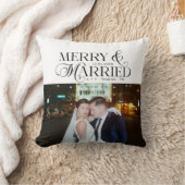 新婚夫婦のクリスマス　結婚記念写真　ファーストクリスマス クッション (ブランケット)