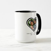 新婚夫婦のハートフォトピクチャーウェディング マグカップ (正面右)