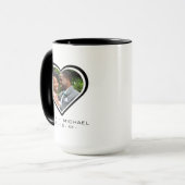 新婚夫婦のハートフォトピクチャーウェディング マグカップ (正面左)