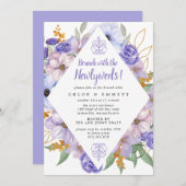 新婚夫婦のラスティックパープルブランチ招待状 招待状 (正面/裏面)