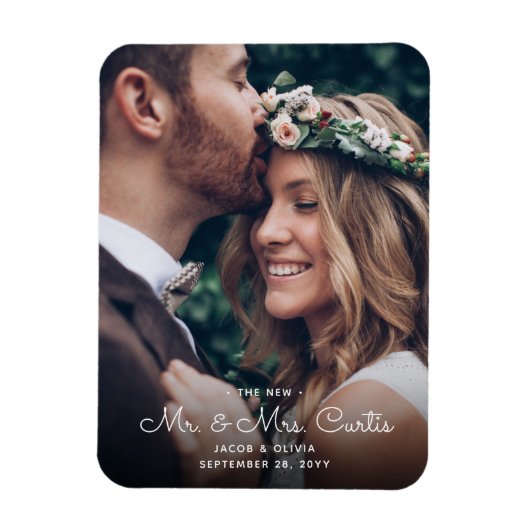 新婚夫婦の写真が素敵なウェディング記念品 マグネット (縦)