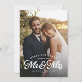 新婚夫婦の初めてのクリスマスグリーン2枚の写真 シーズンカード (正面)