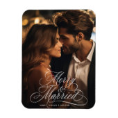 新婚夫婦の初めてのクリスマス　幸せな結婚写真 マグネット (縦)