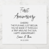 新婚夫婦の婚約1周年 リキュールボトルラベル (シングルラベル)