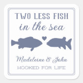 新婚夫婦の悲劇 二人だけの海で魚が2匹減った スクエアシール (正面)