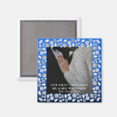 新婚夫婦の最初のクリスマス写真 ウェディング マグネット (正面/裏面)