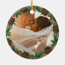 新婚夫婦の最初のクリスマス セラミックオーナメント