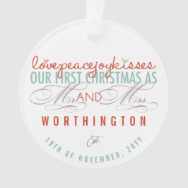 新婚夫婦の最初のクリスマス ミストルトの写真 ウェディング オーナメント
