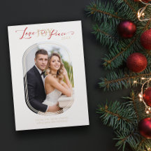 新婚夫婦の最初のクリスマス モダンオーバルフレーム 写真