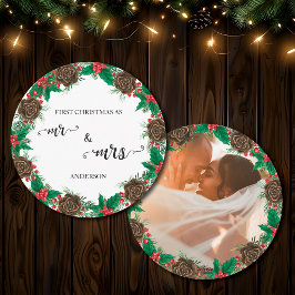 新婚夫婦の最初のクリスマス 写真 シーズンカード