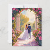 新婚夫婦の結婚記念絵はがき (正面)