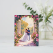 新婚夫婦の結婚記念絵はがき (スタンド正面)