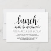 新婚夫婦の駆け落ち結婚で昼食を 招待状 (正面)