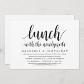 新婚夫婦の駆け落ち結婚で昼食を 招待状 (正面/裏面)