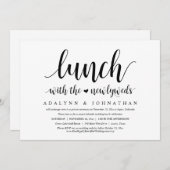 新婚夫婦の駆け落ち結婚で昼食を 招待状 (正面/裏面)