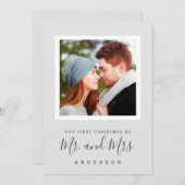 新婚夫婦のMr. & Mrs.カードとしての初めてのクリスマス セーブザデート (正面/裏面)