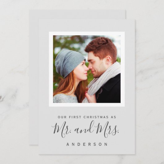新婚夫婦のMr. & Mrs.カードとしての初めてのクリスマス セーブザデート (正面/裏面)