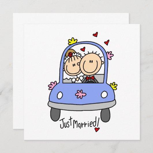 新婚夫婦のTシャツとギフト 案内状 (正面/裏面)