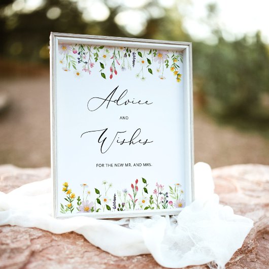 新婚夫婦へのワイルドフラワーのアドバイスと願い ポスター