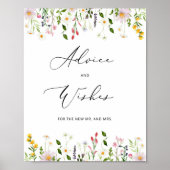 新婚夫婦へのワイルドフラワーのアドバイスと願い ポスター (正面)