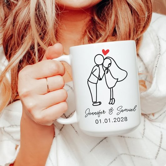 新婚夫婦への名入れウェディングコーヒーマグギフト コーヒーマグカップ