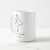 新婚夫婦への名入れウェディングコーヒーマグギフト コーヒーマグカップ (正面左)