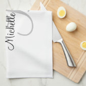 新婚夫婦カスタム用のモノグラム・キッチン・タオル キッチンタオル (四つ折り)