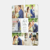 新婚夫婦結婚したコラージュのクリスマス メタルオーナメント (正面左)