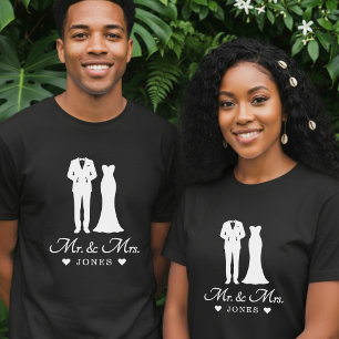 新婚夫婦 ウェディングドレス タキシード 結婚記念 Tシャツ