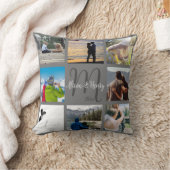 新婚夫婦 オーダーメイド 8枚写真グリッド サークル ピ クッション (ブランケット)