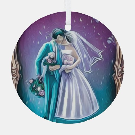 新婚夫婦 ガラスオーナメント (裏面)