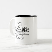 新婚夫婦 ギフトセット「Mr. and Mrs.」 ツートーンマグカップ (正面左)
