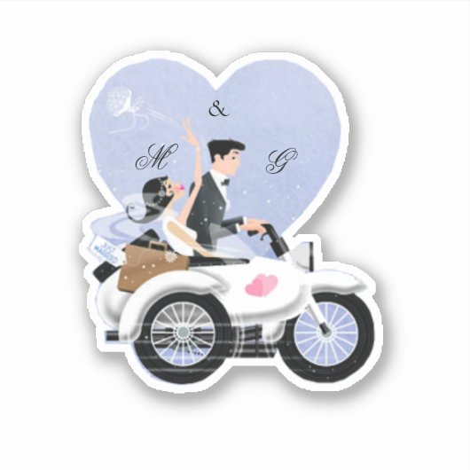 新婚夫婦 シール (正面)