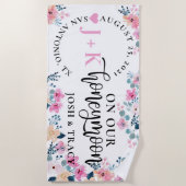 新婚夫婦、ハネムーン、結婚記念ギフト ビーチタオル (正面)