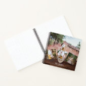 新婚夫婦 バケットリスト フォト ラスティック パープル フラワーリング ノートブック (内部)