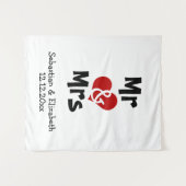 新婚夫婦 フォトバックドロップ オーダーメイド ウェディング タペストリー (正面(横))