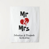 新婚夫婦 フォトバックドロップ オーダーメイド ウェディング タペストリー (正面)