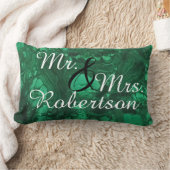 新婚夫婦 ブライトグリーン ジェムストーン ランバークッション (ブランケット)