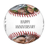 新婚夫婦 結婚式 ウェディング ハッピーアニバーサリー 野球ボール (裏面)