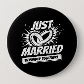 新婚夫婦 - 結婚 ハネムーン カップル - 結婚しました 缶バッジ (正面)