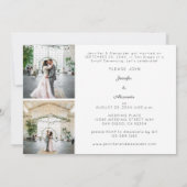 新婚夫婦 B 横型 3 枚写真 結婚披露宴 招待状 (裏面)