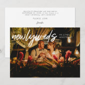 新婚夫婦 W 横 1 枚 写真 結婚式 披露宴 招待状 (正面/裏面)