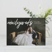 新婚夫婦 W 横 3 枚 写真 結婚式 披露宴 招待状 (スタンド正面)