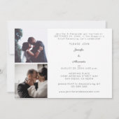 新婚夫婦 W 横 3 枚 写真 結婚式 披露宴 招待状 (裏面)