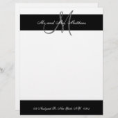 新婚女性用白黒モノグラムレターヘッド レターヘッド (正面/裏面)